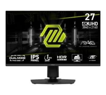 MSI MAG 275UPD E14 2025 (27″ (4K, UHD 3840 x 2160) IPS Display | 288Hz (Dual Mode) | 1.07B Colors | 130% sRGB, 90% DCI-P3, 84% Adobe RGB | 1x DP 1.4a, 2 x HDMI 2.1 | Tilt, Swive, Pivot, Height Adjustable | HDR Ready | Adaptive-Sync | 1 Year Warranty)