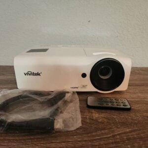 Vivitek DH381 DLP Projector | 4,500 Lumens | Native Resolution 1080p (1920 x 1080) | Maximum Resolution WUXGA (1,920 x 1,200) | Contrast Ratio 30,000:1 | Speaker 10W | HDMI v1.4b (x1) / v2.0(x1), Composite Video, VGA-In(x1), VGA-Out, Audio-In (Mini-Jack), Audio-Out(Mini-Jack), RS232, USB 5V/1.5A