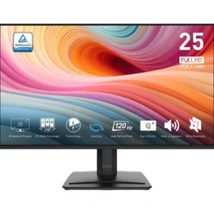 MSI Pro MP251 E2 Business Productivity Monitor (25" FHD (1920 x 1080) Display | IPS Panel | 120Hz | 99% sRGB | 1 x HDMI, 1 x VGA, 1 x DisplayPort | Built-in 2 x 2W Speaker | 16.7M Display Colors | 1 Year Warranty)