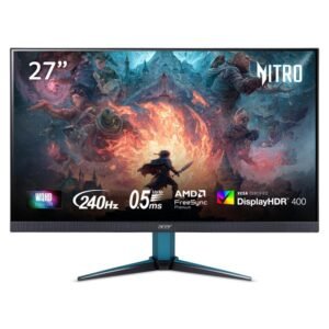 Acer Nitro VG272U Gaming Monitor | 27″ 2K WQHD Display | 240Hz Refresh rate | Upto 0.5ms Response time