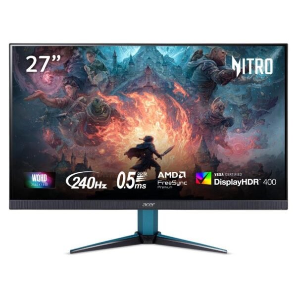 Acer Nitro VG272U Gaming Monitor | 27″ 2K WQHD Display | 240Hz Refresh rate | Upto 0.5ms Response time