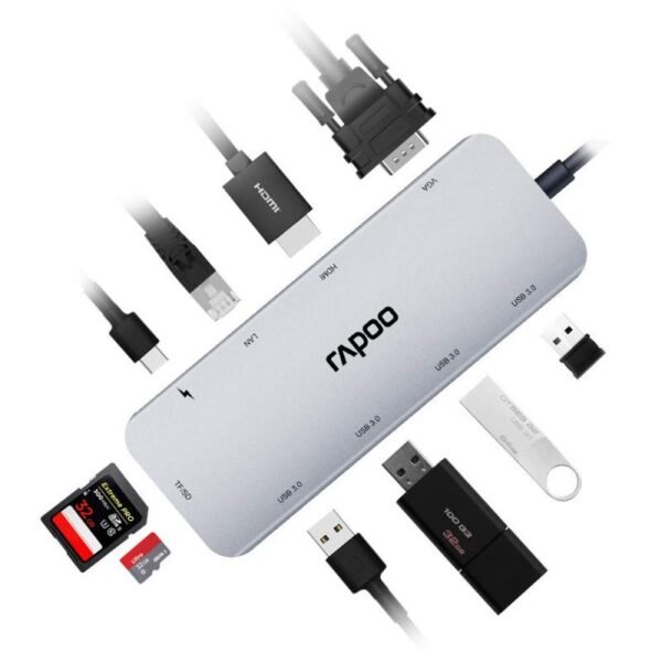 Rapoo XD200C USB-C Multi Function Adapter (10 in1)
