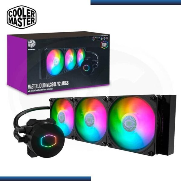 Cooler Master MasterLiquid ML360L ARGB V2 | 360mm AIO Liquid CPU Cooler | ARGB Lighting