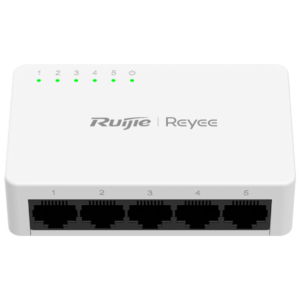 Ruijie Reyee RG-ES05F 5-Port Switch, Ruijie Reyee RG-ES05F Front View, Ruijie Reyee RG-ES05F Desktop Switch, Ruijie Reyee RG-ES05F 5-Port Ethernet Switch, Ruijie Reyee RG-ES05F Networking Device